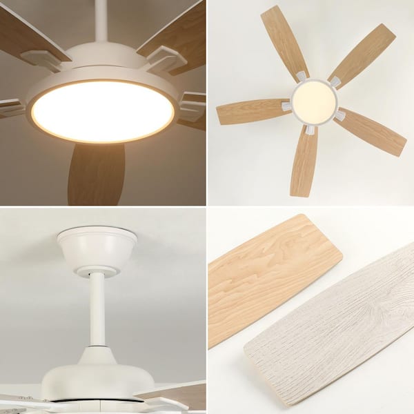 fランボール TOZING 52 in. Indoor Wood Low Profile Propeller Flush Mount