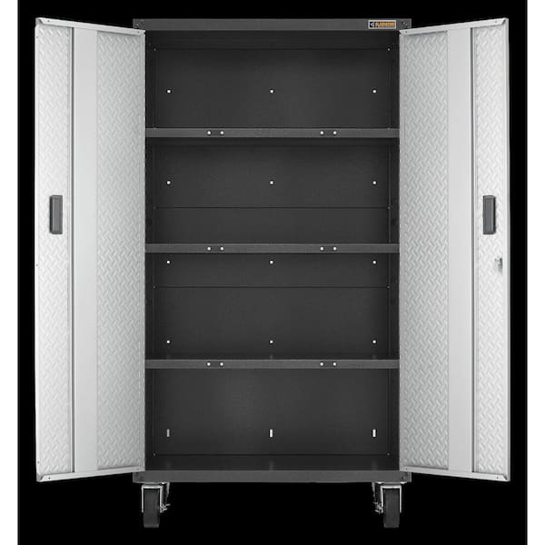 Seville Classics UltraHD Rolling Storage Cabinet, 36 W x 18 D x 72 H,  Granite Gray
