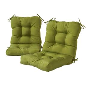 Solid Summerside 21 in. x 42 in. Green Outdoor Dining Chair Cushion (2-Pack)