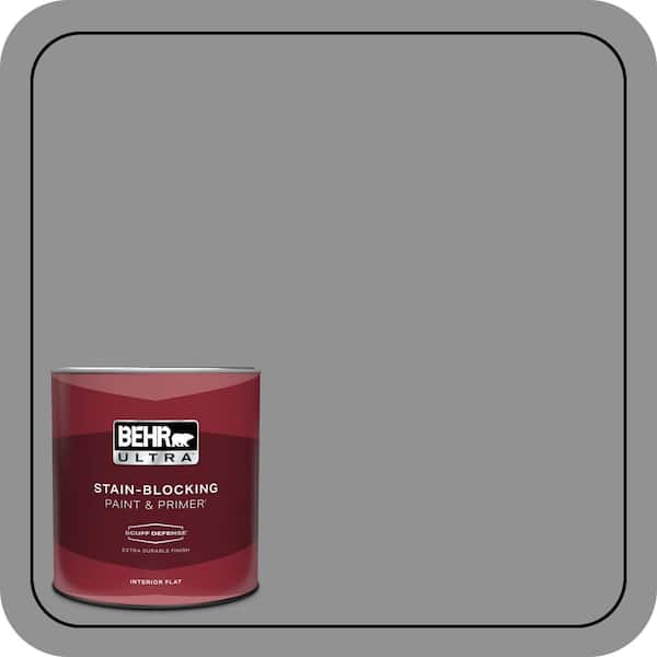 BEHR ULTRA 1 qt. #N520-4 Cool Ashes Extra Durable Flat Interior Paint & Primer