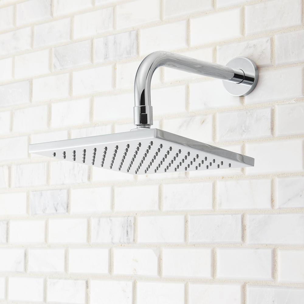Kubos Square Polished Chrome Ceiling and Wall Mounted Rain Shower Head
