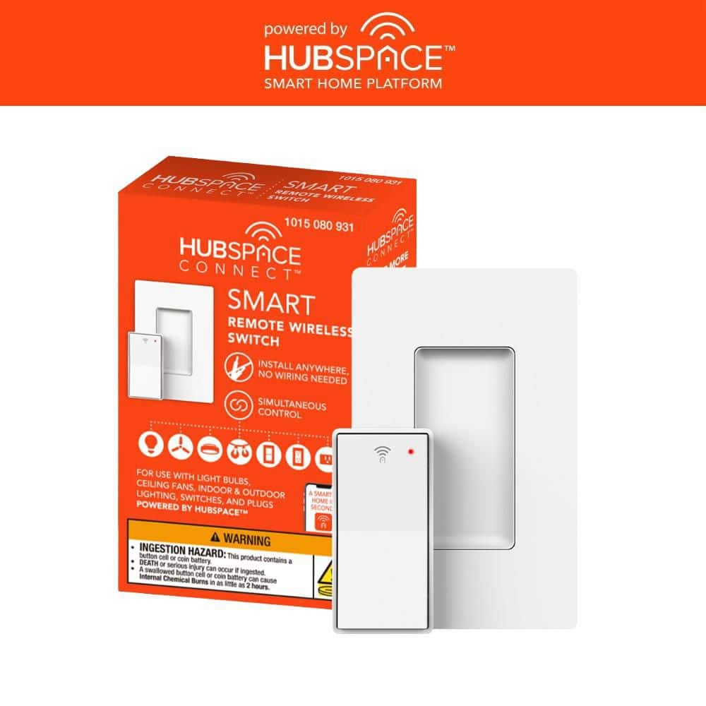 Smart Remote Rocker Light Switch with Bluetooth, No-Hub Required, Battery Powered, White (1-Pack), Powered by