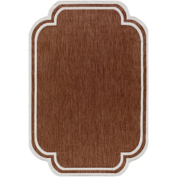 9 ft. x 12 ft., Burnt Orange Miami Beach Traditional Solid Color Indoor/Outdoor Area Rug