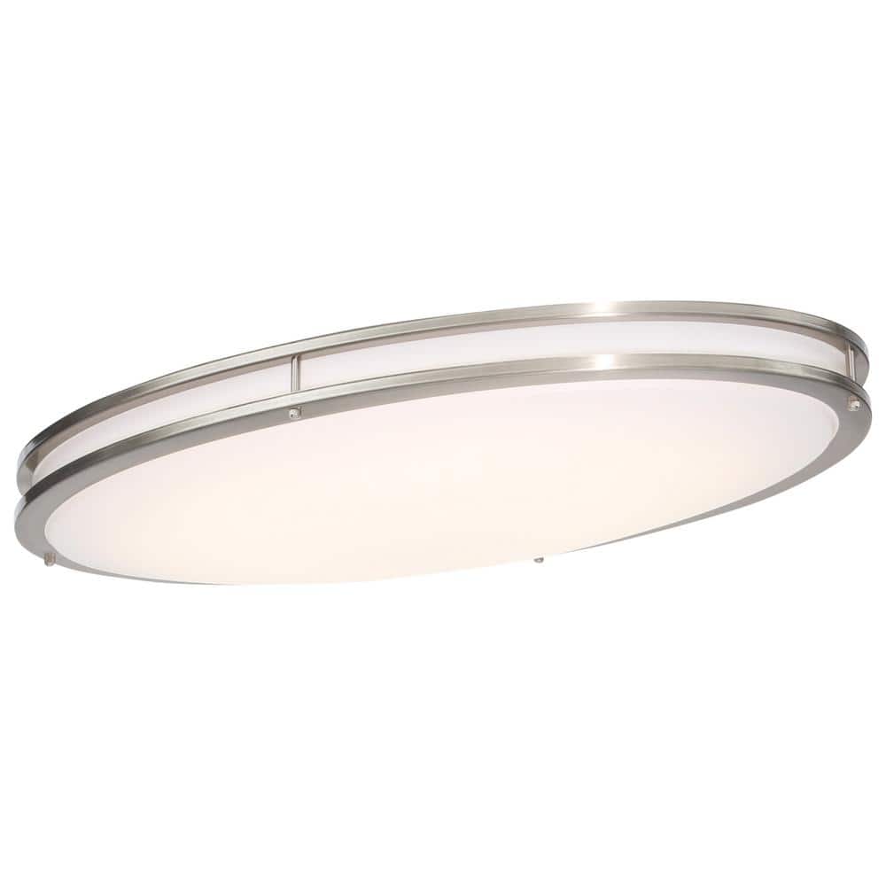UPC 046335974999 product image for 32 in. Transitional Brushed Nickel Integrated Dimmable LED Flush Mount with Fros | upcitemdb.com