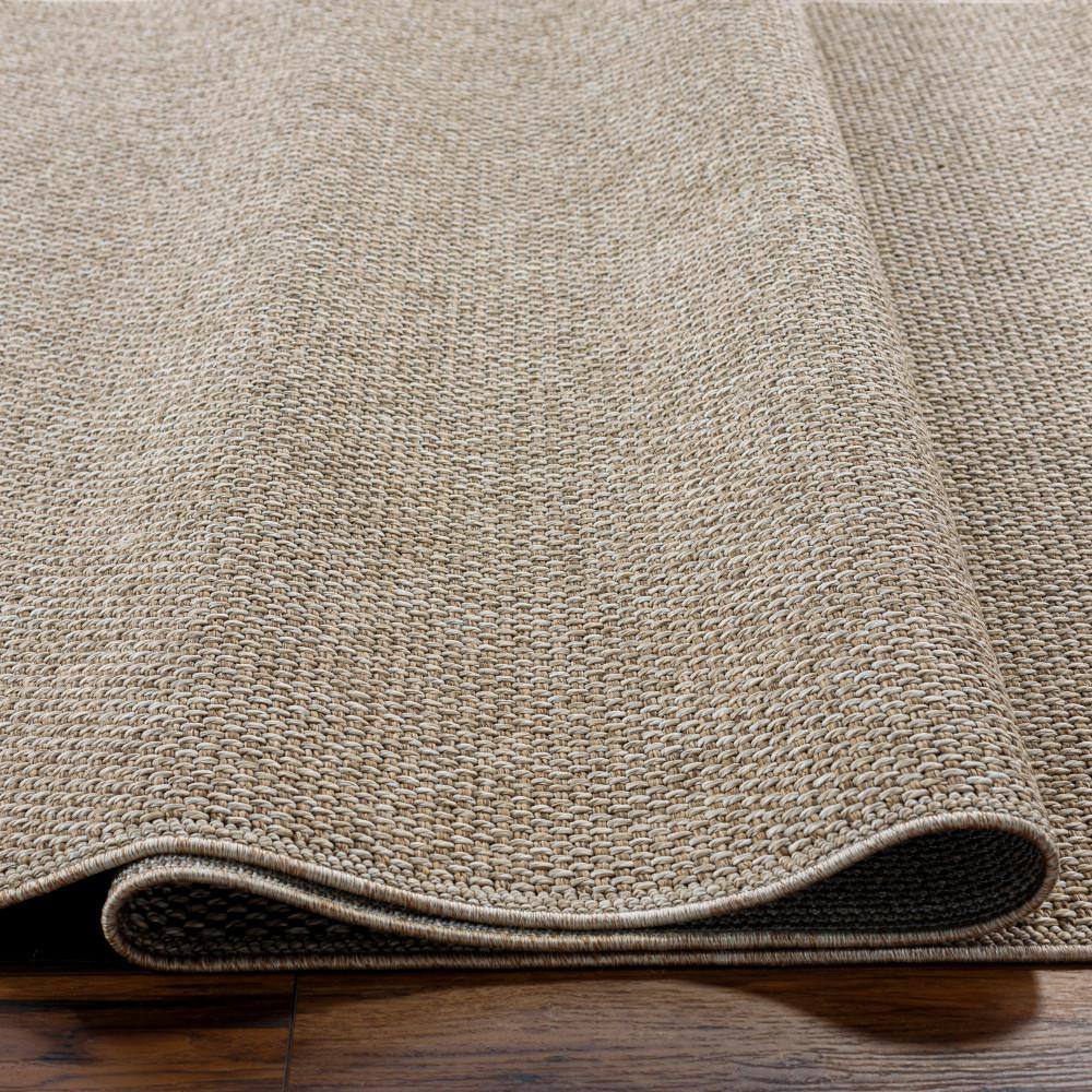 Beige and Gray Rectangular Washable Synthetic Rug