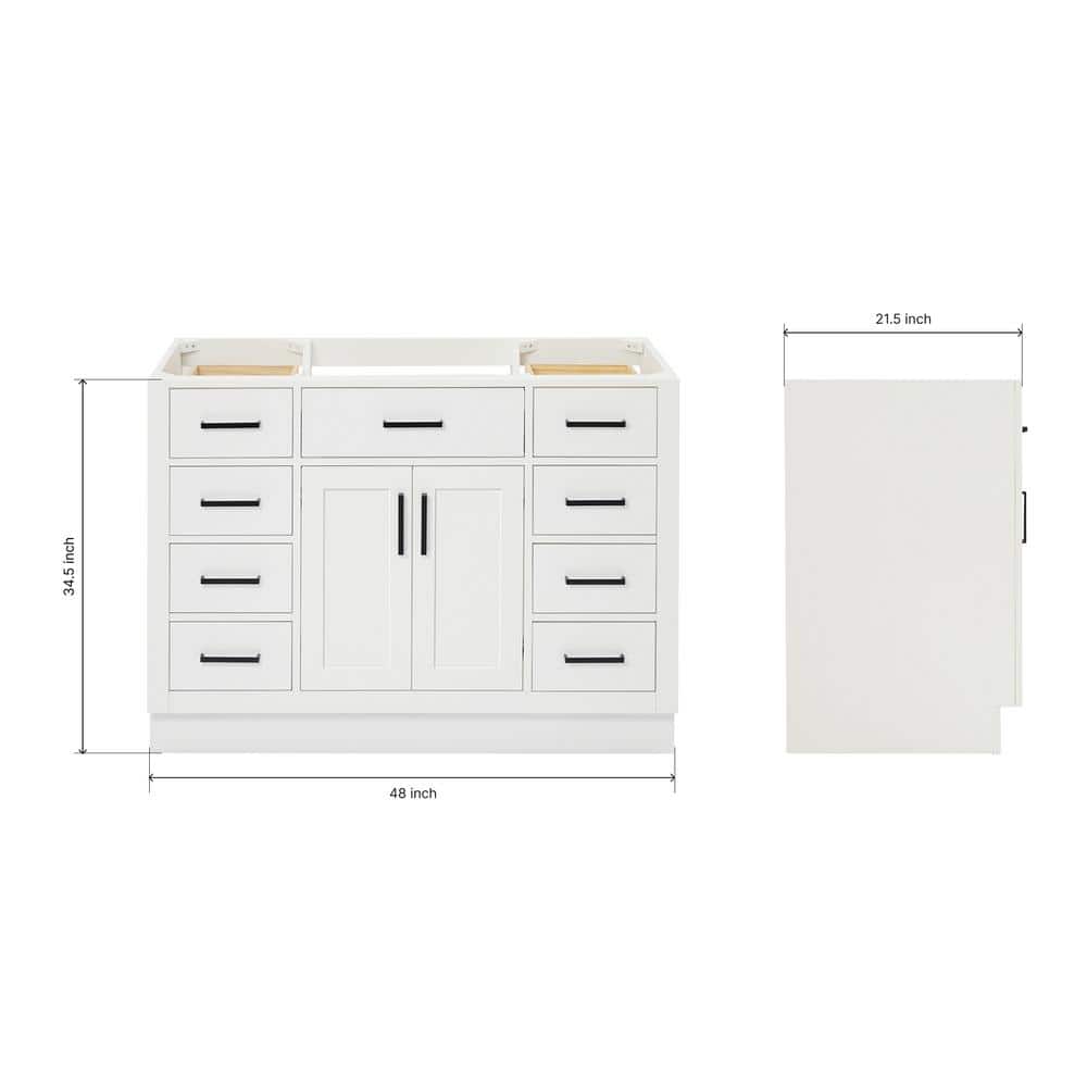 White 48'' Single Freestanding Hardwood Bathroom Vanity Base