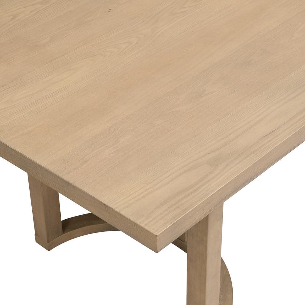 Evat 95" Light Ash Rubberwood Modern 8-Seater Dining Table