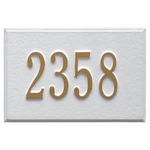 Wall Mailbox Plaque in White/Gold