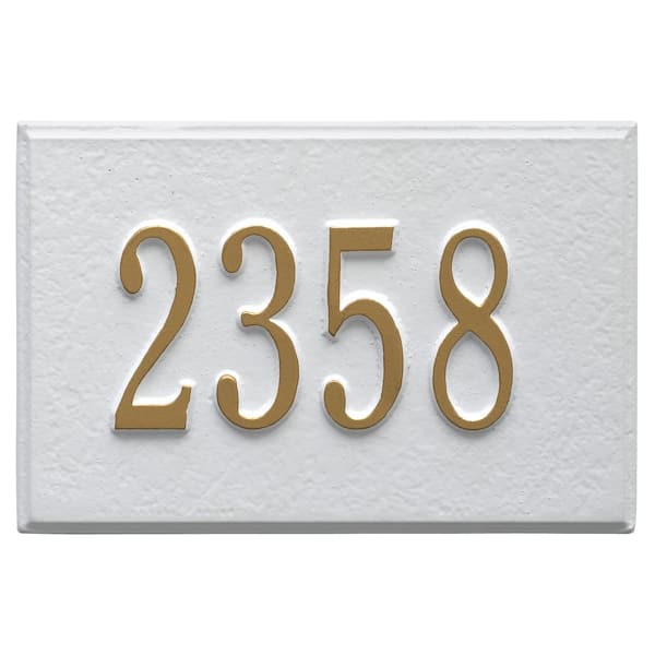 Whitehall Products Wall Mailbox Plaque in White/Gold