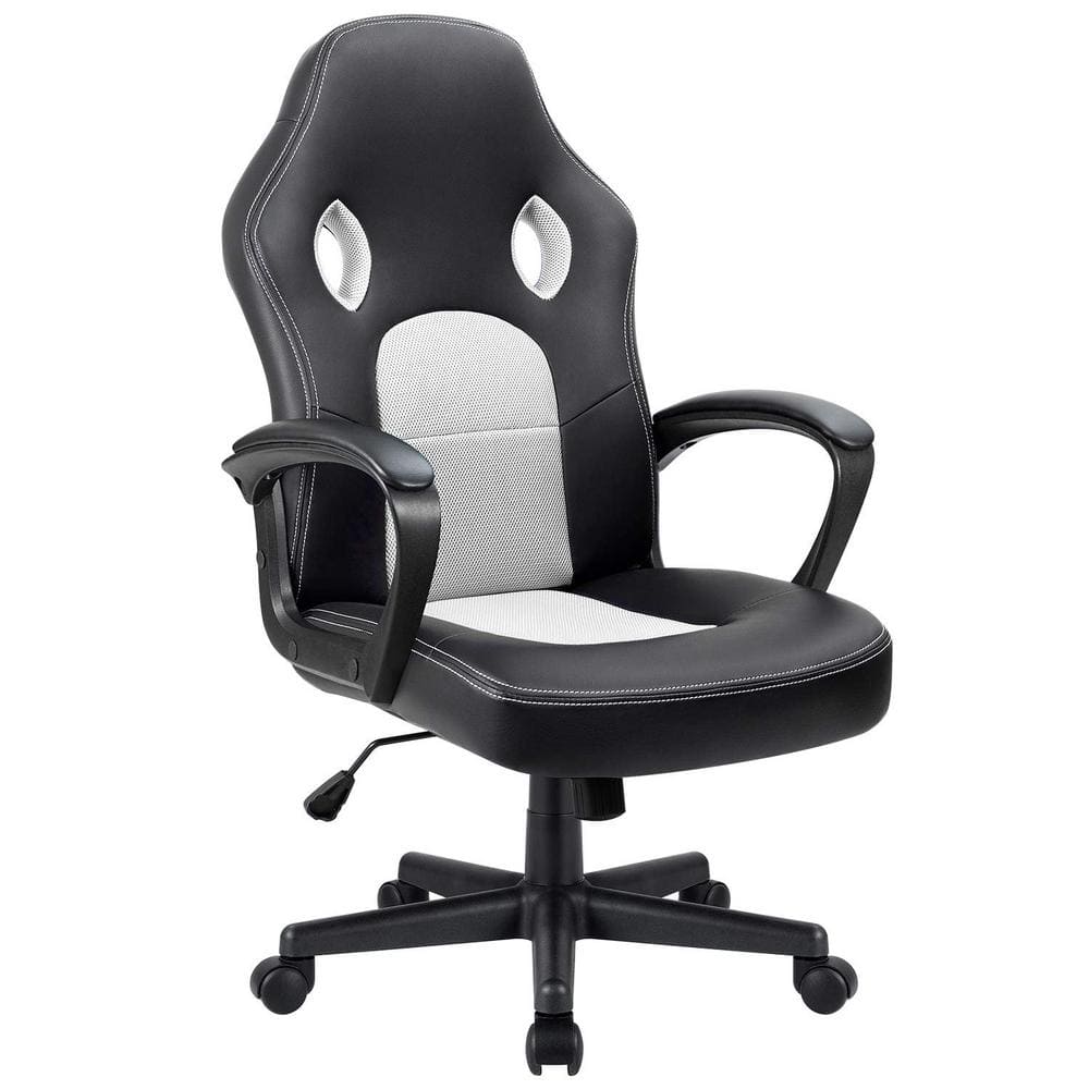 LACOO White Racing style Gaming Chair Office Chair Computer Adjustable