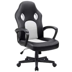 White Racing style Gaming Chair Office Chair Computer Adjustable Leather Chair