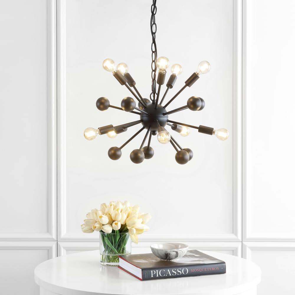 Orbit 19.5" Black Brushed Metal Sputnik Chandelier