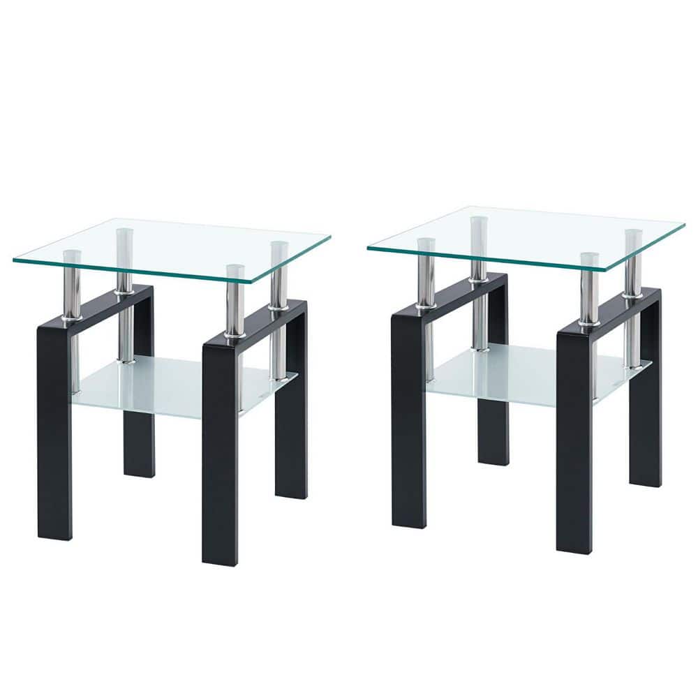 17.71 in. Clear Square Glass End Table price history on PriceWatchPro