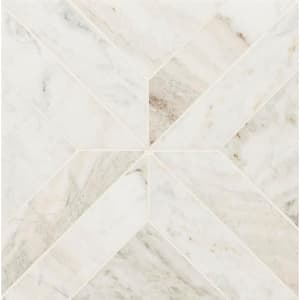 Arabescato Venato White 12 in. x 12 in. x 10mm Honed Mosaic Marble Floor and Wall Tile (10 sq. ft./Case)
