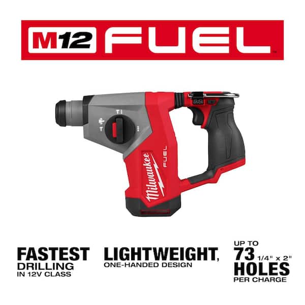 M12 FUEL 12V Lithium-Ion Brushless Cordless 5/8 in. SDS-Plus Rotary Hammer Drill, and Hex Screwdriver Kit