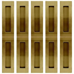 FHIX 7-1/16 in. L Satin Brass PVD Stainless Steel Rectangular Flush Cup Pull (10-Pack)