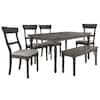 Best Master Furniture Demi 6-Piece Weathered Gray Dinette Set(Seats 6) DEMISELENA