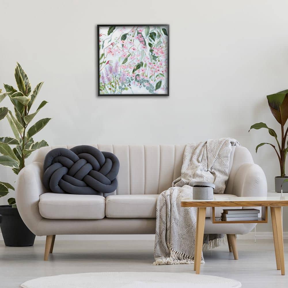 Chic Pink Garden Blossoms by Meredith Howse Black Framed Nature Giclee Art Print 24 in. x 24 in. price history on PriceWatchPro