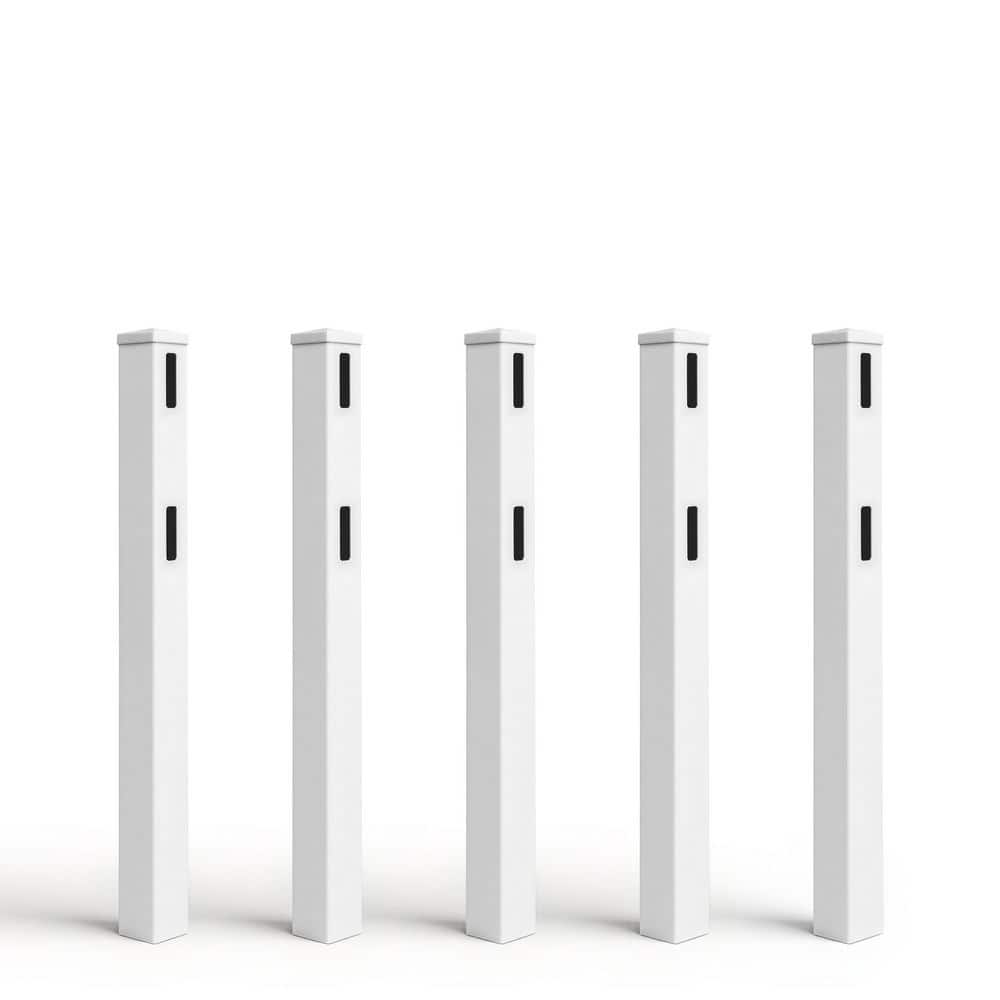 5 in. x 5 in. x 5 ft. White Vinyl End Fence Post with Cap (5-Pack) price history on PriceWatchPro