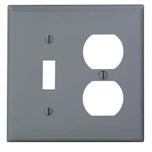 Gray 2-Gang 1-Toggle/1-Duplex Wall Plate (1-Pack)