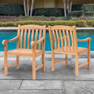 Vermont Teak Wood Outdoor Dining Chairs (Set-2)