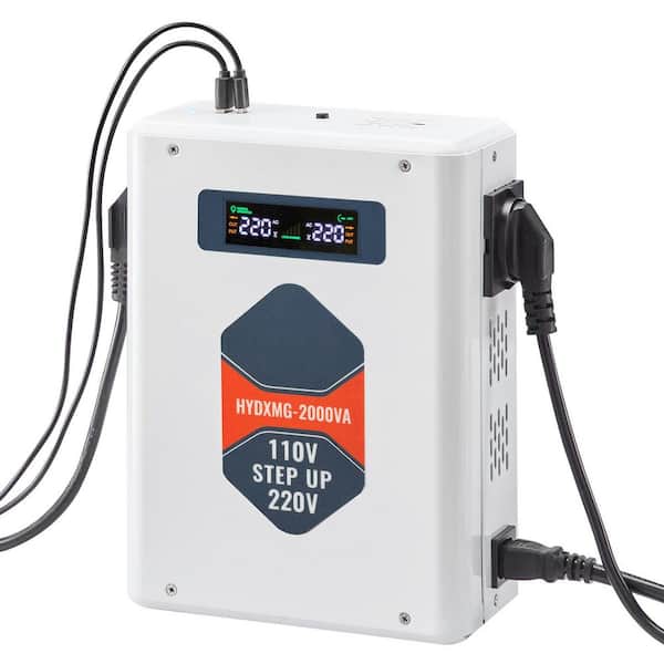 Step Up Voltage Converter, 2000VA, Heavy Duty Voltage Power Converter, 110V to 220V Power Transformer, with 2 EU Outlets
