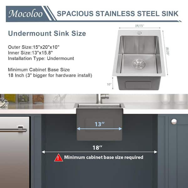 15 inch Kitchen Sink Workstation, 304 Stainless Steel Top Mount Sinks, Drop-In Single Bowl Farmhouse Basin with Accessories, Household Dishwasher Sinks for RV, Prep Kitchen, Laundry Room, Bar 15 inch Kitchen Sink Workstation, 304 Stainless Steel Top Mount Sinks, Drop-In Single Bowl Farmhouse Basin with Accessories, Household Dishwasher Sinks for RV, Prep Kitchen, Laundry Room, Bar