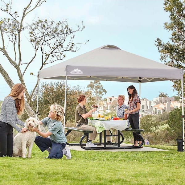 EAGLE PEAK 10 ft. x 10 ft. Pop Up Canopy Tent Instant Outdoor Canopy  E100EPT-LGY-HD - The Home Depot