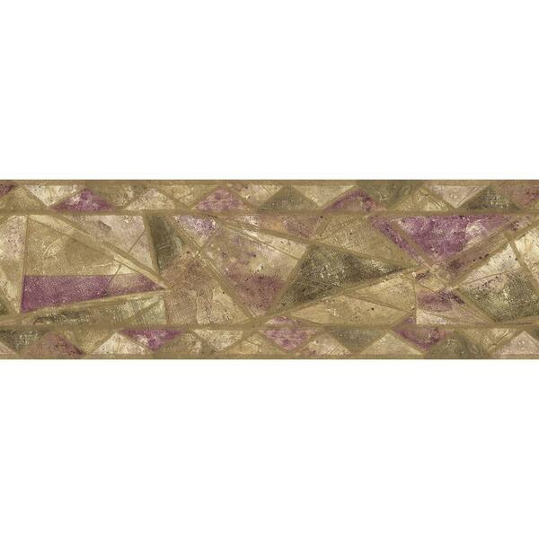 The Wallpaper Company 8 in. x 10 in. Purple and Green Geometric Style Border Sample