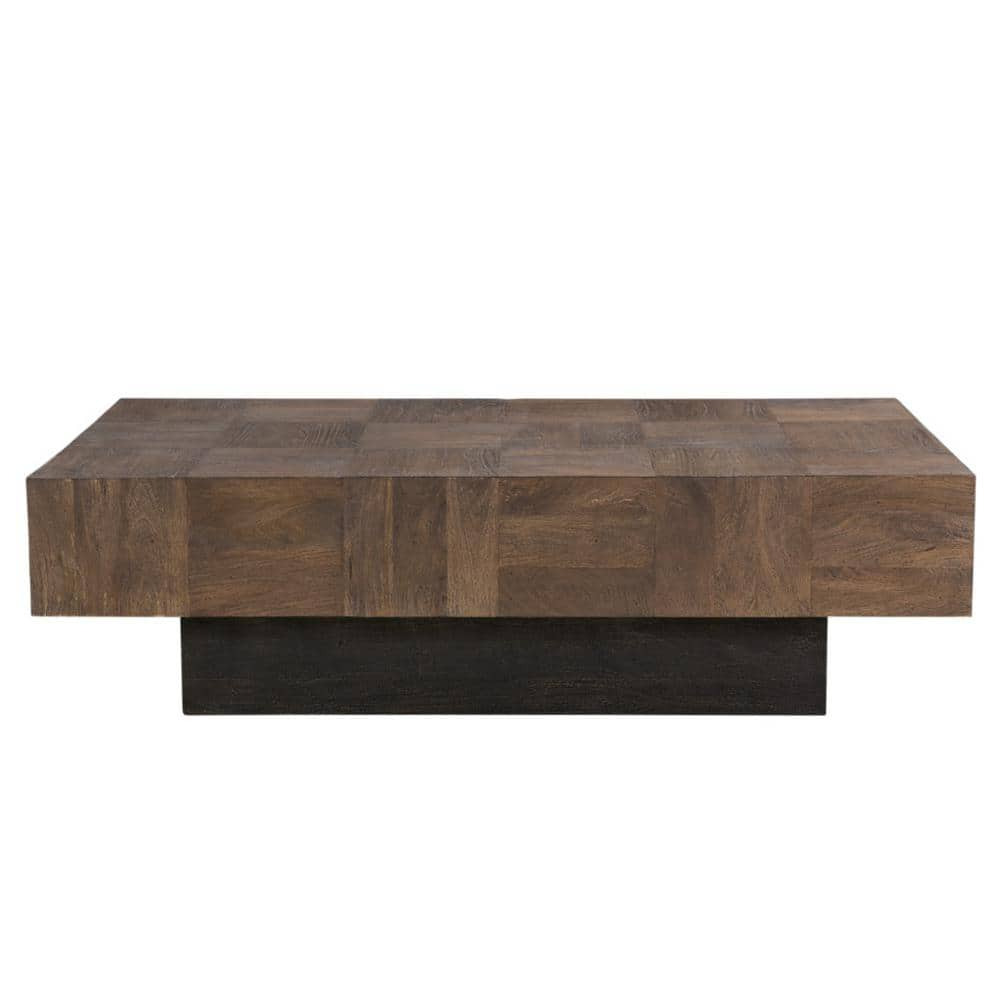 Homeroots 59 In. Dark Brown Rectangle Wood Coffee Table 2000521941 