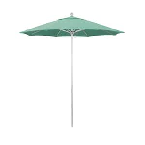 7.5 ft. Silver Aluminum Commercial Market Patio Umbrella with Fiberglass Ribs and Push Lift in Spectrum Mist Sunbrella