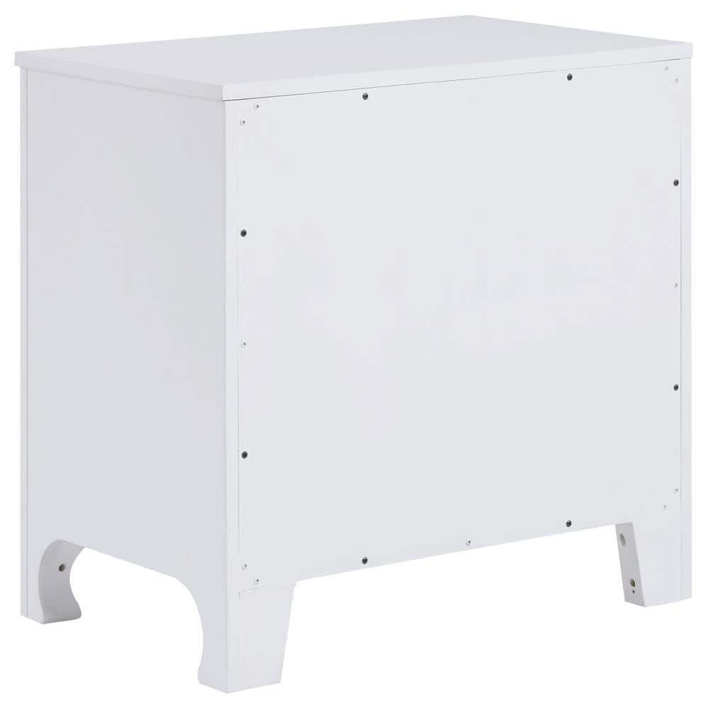 Anastasia Pearl White 2-Drawer Modern Nightstand