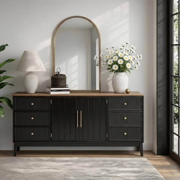 CHRISTOPHER KNIGHT HOME Scarlett Modern Black MDF and Wood 60 in