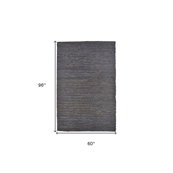 5 ft. x 8 ft. Blue and Gray Solid Color Area Rug