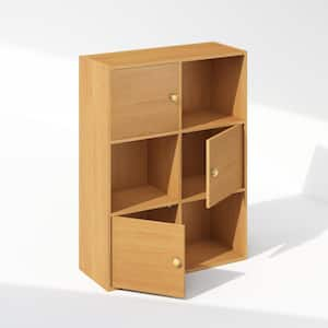 Pasir 31.5 in. Tall Steam Beech Wood 6-shelf Standard Bookcase