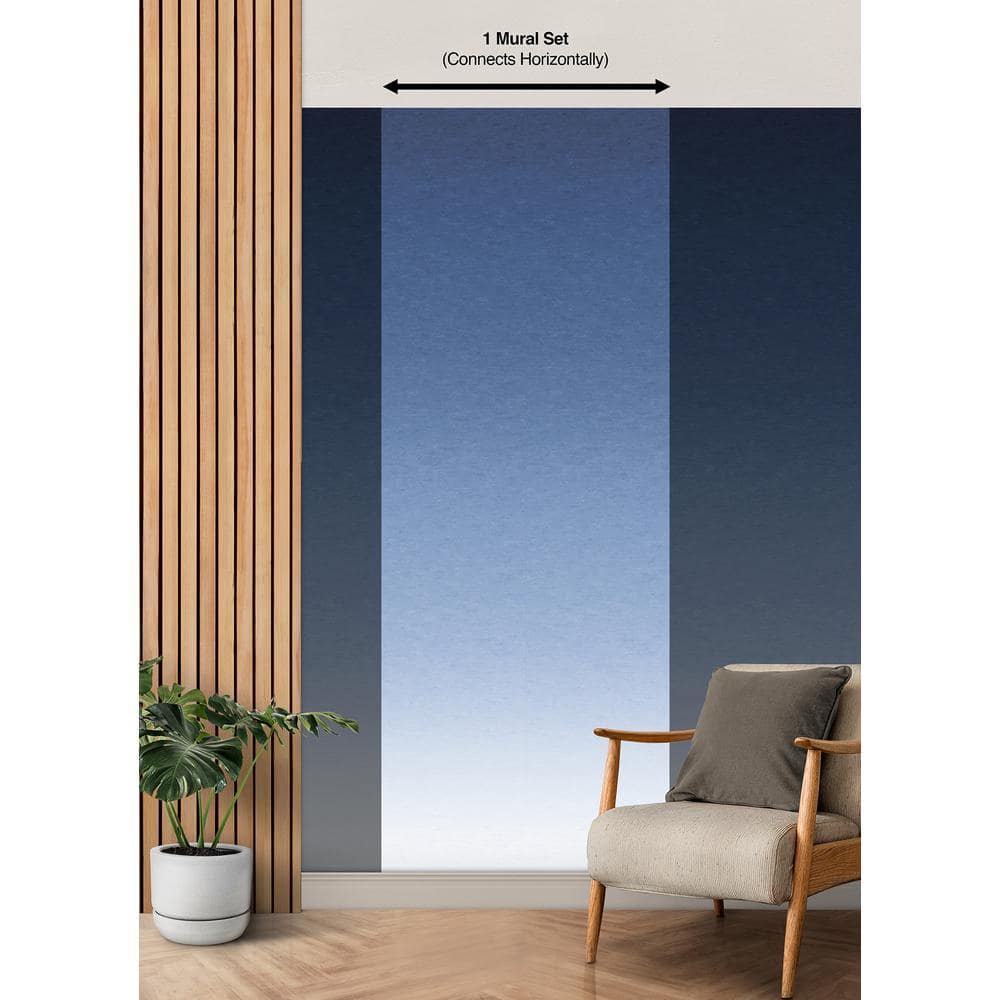 Blue Ombre Self-Adhesive Vinyl Wall Mural Set