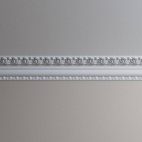 Ekena Millwork Leia 6 in. D x 8.125 in. W x 96 in. L Polyurethane Crown Moulding