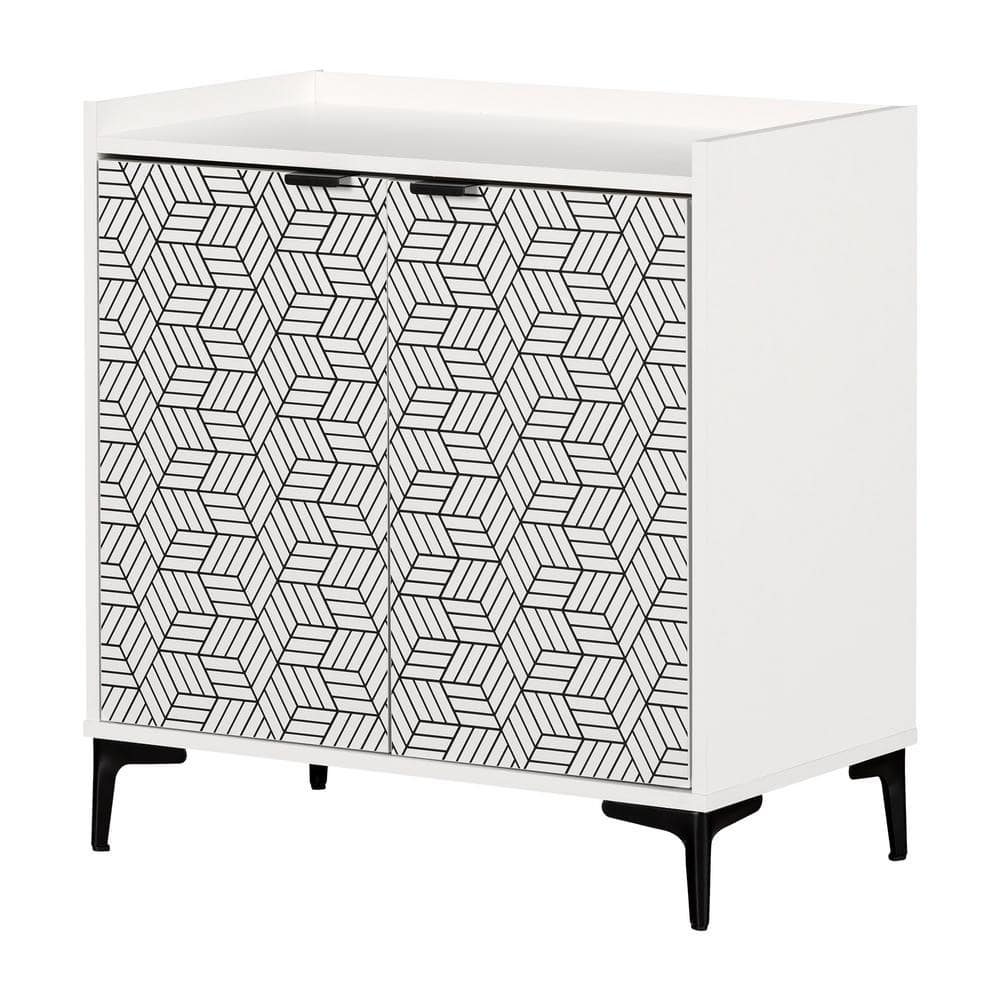 South Shore White and Black, Maliza Storage Cabinet