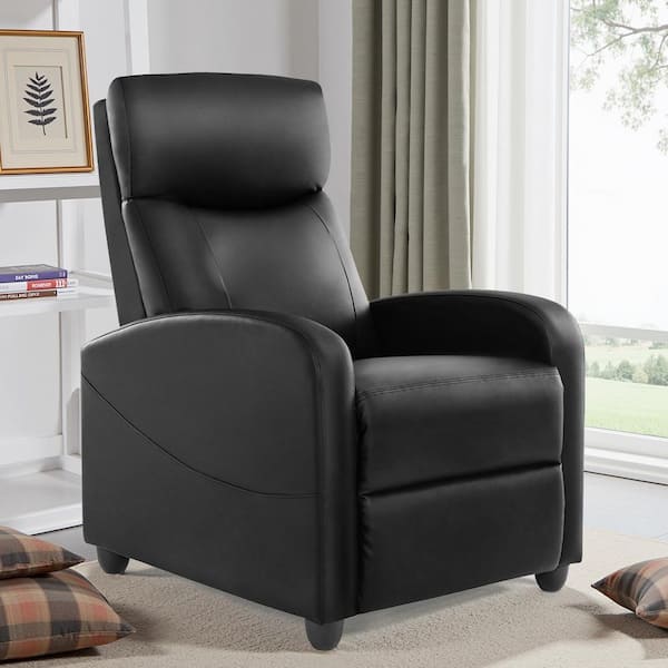 Mydepot Light Black Adjustable Recliner with Padded Seat Backrest, comprehensive massage function