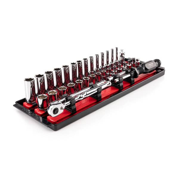 1/4 in. Drive 6-Point Socket and Ratchet Set with Rails (4 mm-15 mm) (35-Piece)