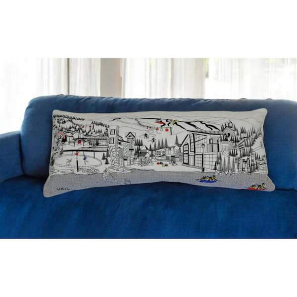 Cream Solid Polyester 14 in. X 35 in. Throw Pillow