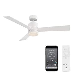 San Francisco 52 in. Integrated LED Indoor and Outdoor 3-Blade Smart Ceiling Fan Matte White with Remote 3000k