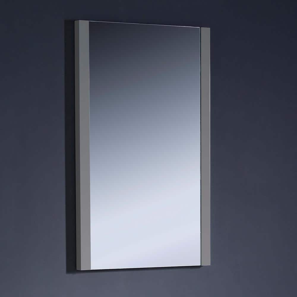 Sleek 31.5" Modern Gray Wood Framed Rectangular Vanity Mirror