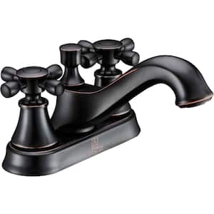 Major Series 4 in. Centerset 2-Handle Mid-Arc Bathroom Faucet in Oil Rubbed Bronze