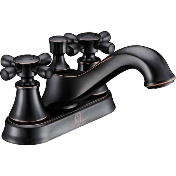 ANZZI Major Series 4 in. Centerset 2-Handle Mid-Arc Bathroom Faucet in Oil Rubbed Bronze