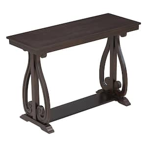 48 in. Espresso Rectangle MDF Console Table with Open Shelf