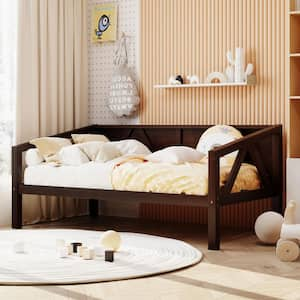 Espresso No Box Spring Needed Daybed Twin Daybed with Storage Solid Wood Daybed Frame for Bedroom Living Room