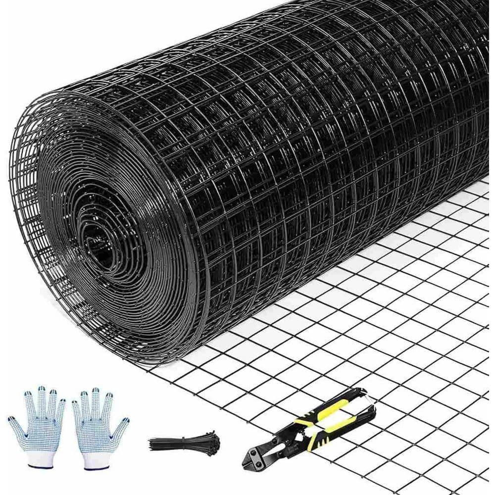 16 in. x 100 ft. Black Mesh Chicken Wire Fence, 19 Gauge Vinyl Coated Wire, Poultry Netting for Rabbit Duck Chicken price history on PriceWatchPro