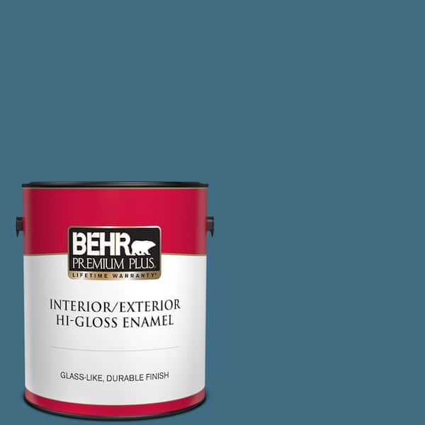 BEHR PREMIUM PLUS 1 gal. #560D-6 Seven Seas Hi-Gloss Enamel Interior/Exterior Paint