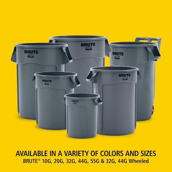 Rubbermaid Commercial Products BRUTE 44 Gal. Grey Vented Plastic